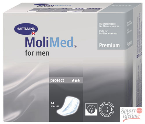 Protection absorbante très discrète en forme de coquille pénienne. MoliMed for Men Protect est un dispositif médical de classe l.