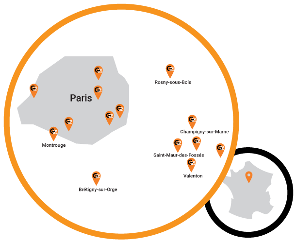 Carte des agences GO2 Santé