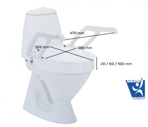 Réhausse WC Confort Idéal pour les WC suspendus Modèles différents : Réhausse le WC de 20, 60 ou 100 mm. Facilité de montage et démontage Simplicité de nettoyage Disponible avec ou sans accoudoirs