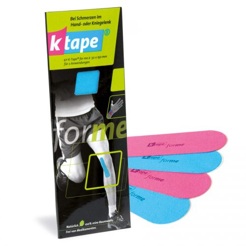 K-tape for me SISSEL - Poignets et genoux K-tape for me poignets et genoux 4 bandes 50 x 150 mm Le K-tape for me poignets et genoux SISSEL utilisés en kinésithérapie et physiothérapie est une bande de thérapie sans médicament permettant d'accompagner la guérison de nombreuses maladies et soulageant les douleurs. Le K-tape ou K-taping dans le milieu médical kinésithérapeutes, physiothérapeutes, sportifs de haut niveau et sportifs amateur. Blessure aux poignets, aux genous ou douleur chronique et amélioration des performances sportives Bande élastique en pur coton avec une couche adhésive en acrylate hypoallergénique. Résiste à l'eau, perméable à l'air et peut rester en place plusieurs jours d'affilée. Ce concept efficace a sa place dans le sport de haut niveau. Le patient garde son entière mobilité, la qualité de vie augmente. L'entraînement reste possible malgré les blessures et les phases de réhabilitation sont réduites. Rares sont les disciplines sportives n'utilisant pas le K Taping pour accompagner le sportif pendant l'entraînement, la prévention et la réhabilitation.