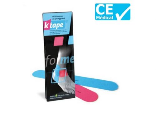 Pourquoi choisir le K-Tape® For Me ? Le K-Tape® For Me est une bande élastique en pur coton, qui adhère presque toutes les surfaces du corps grâce à une couche adhésive en acrylate hypoallergénique. A chaque mouvement, il stimule des récepteurs de la peau qui transmettent ces stimulations aux muscles, aux capsules articulaires et aux ligaments. En soulevant les tissus, il permet aussi une meilleure circulation sanguine et lymphatique. Vierge de tout composant actif, son effet réparateur est uniquement dû à ses propriétés élastiques et aux effets mécaniques qui résultent de sa technique d'application. Les plus : - Résiste à l'eau - Action ciblée - Tenue plusieurs jours Qu'est-ce que le K-taping® ? Le K-Taping® est rapidement devenu un pilier important de la thérapie moderne. Un exemple parmi beaucoup d'autres est le soin post opératoire de l'ablation mammaire. Ce concept efficace a sa place dans le sport de haut niveau. Le patient garde son entière mobilité, la qualité de vie augmente. L'entraînement reste possible malgré les blessures et les phases de réhabilitation sont réduites. Le K-Taping® est aussi utilisé par de nombreuses disciplines sportives pour accompagner le sportif pendant l'entraînement, la prévention et la réhabilitation. Les bandes de taping offrent un large éventail de possibilités. Entre autres le soin des contractions musculaires, de l'instabilité articulaire, des œdèmes lymphatiques, de l'incontinence et des douleurs de règles.