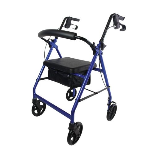 Fabriqué à partir d'aluminium ultra-résistant, ce rollator vous permettra de vous promener à l'extérieur en toute sécurité. Il est muni de freins classiques et de freins de parking, utiles lorsque vous vous asseyez sur son siège confortable, lors de vos pauses.