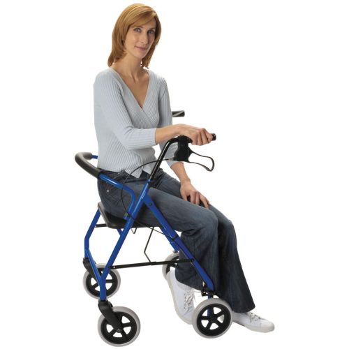 Fabriqué à partir d'aluminium ultra-résistant, ce rollator vous permettra de vous promener à l'extérieur en toute sécurité. Il est muni de freins classiques et de freins de parking, utiles lorsque vous vous asseyez sur son siège confortable, lors de vos pauses.