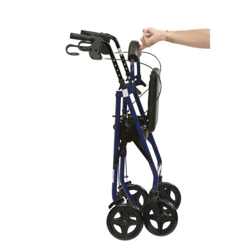 Fabriqué à partir d'aluminium ultra-résistant, ce rollator vous permettra de vous promener à l'extérieur en toute sécurité. Il est muni de freins classiques et de freins de parking, utiles lorsque vous vous asseyez sur son siège confortable, lors de vos pauses.